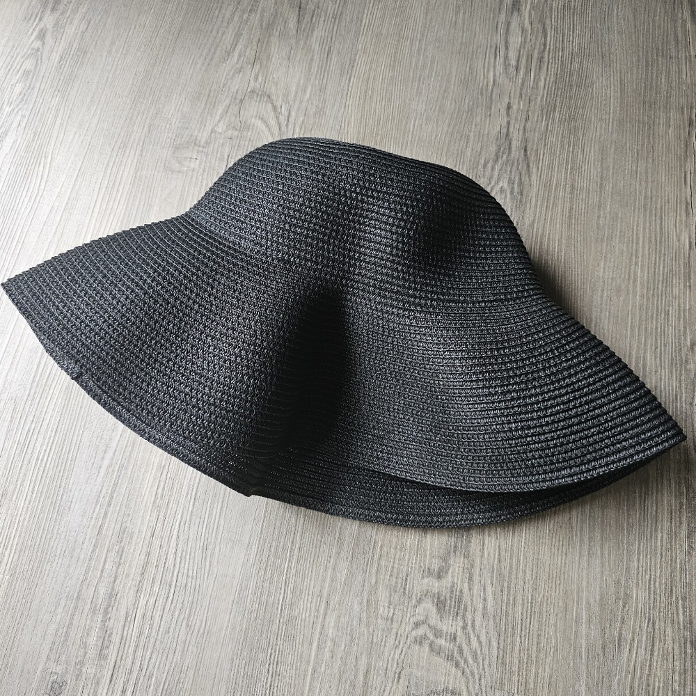 Unbranded Black Straw Sunhat NWOT